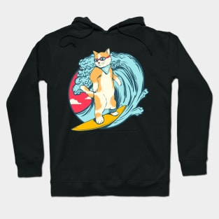 Cool Surfing Cat Hoodie